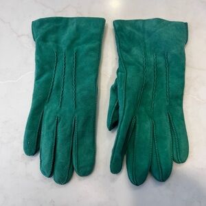 J.Crew Green Suede Gloves